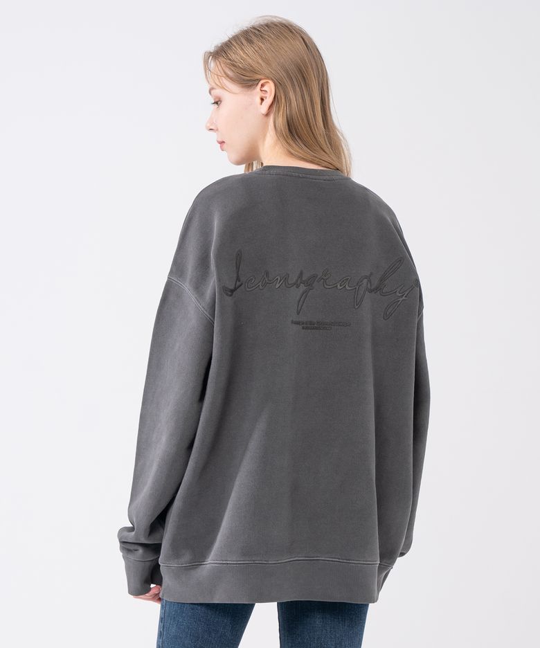 PIGMENT HEAVY COTTON EMBLEM VOLUME PRINT DBK