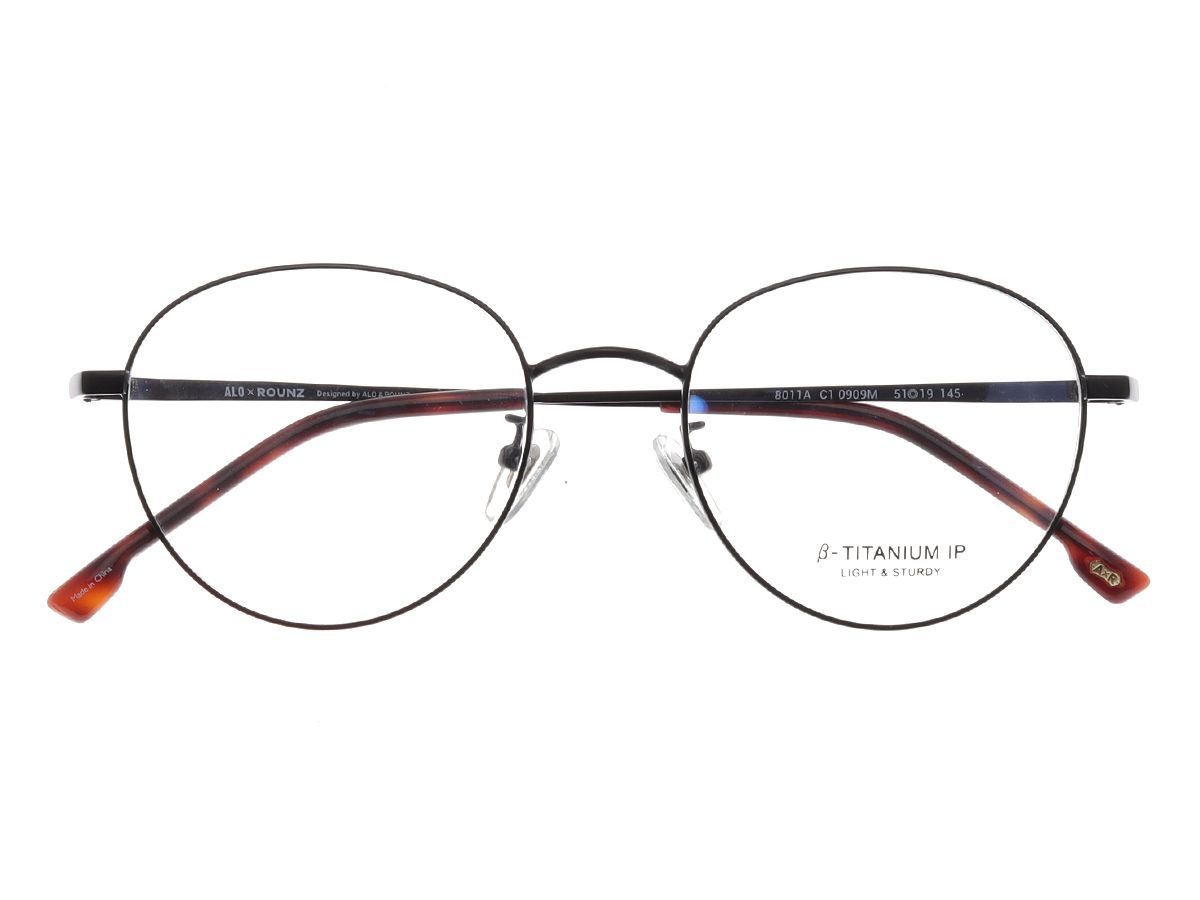 알로아이웨어(ALO EYEWEAR) [ALOXROUNZ] AR8011A C1 모던 라운드 베타티타늄 IP도금 안경