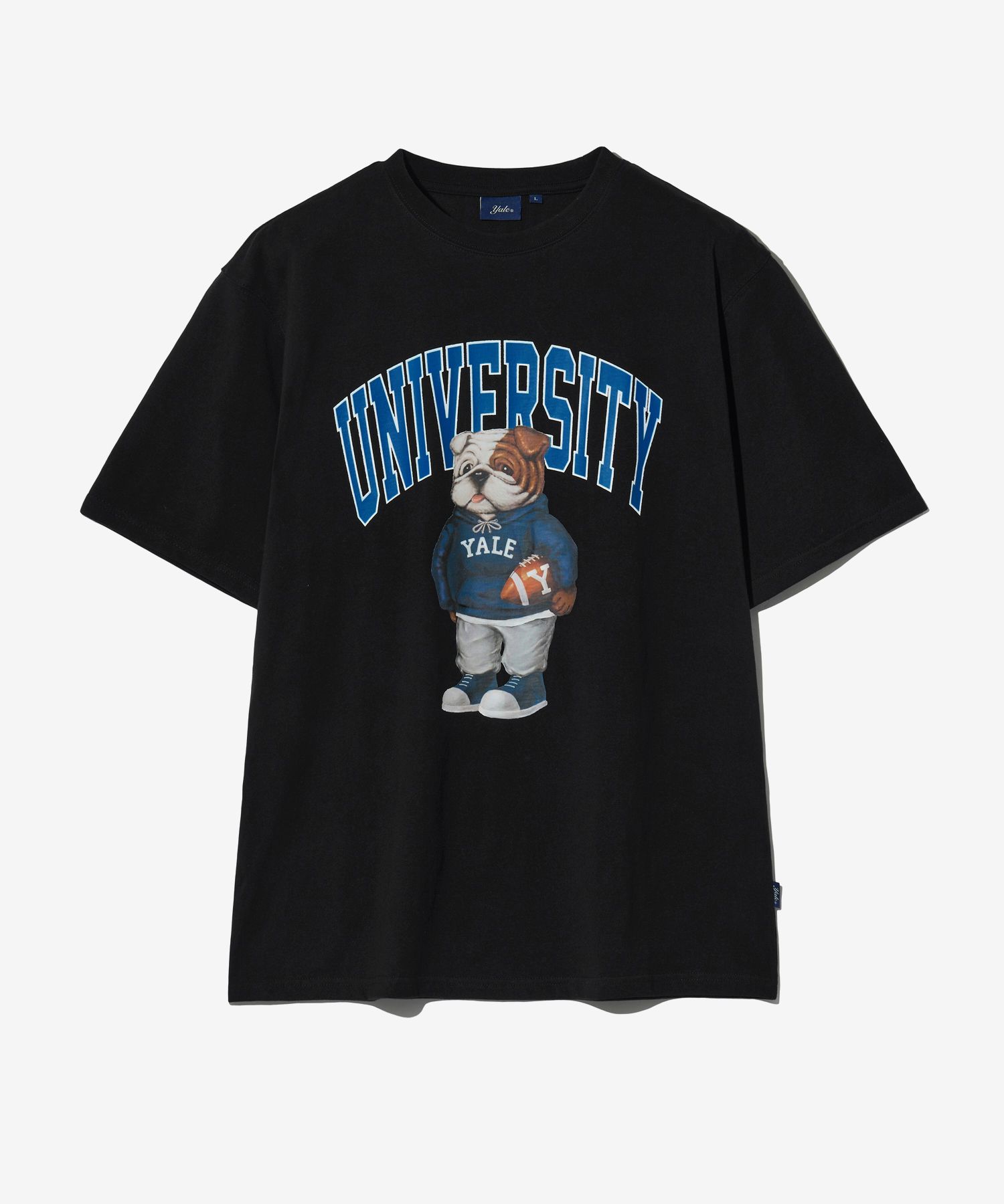 ☆YALE☆ EMBROIDERY UNIVERSITY DAN TEE BLACK YD01SS1015BK / MUSINSA | YALE UNIVERSITY DAN T-SHIRT BLACK / BLUE