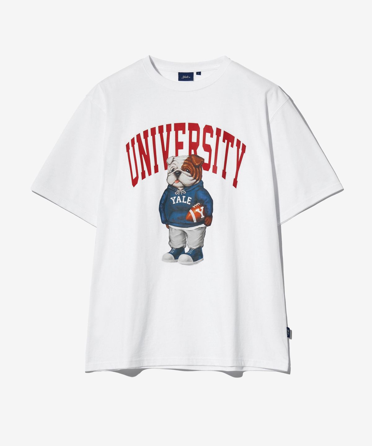 예일(YALE) 유니버시티 댄 반팔티셔츠 화이트/레드