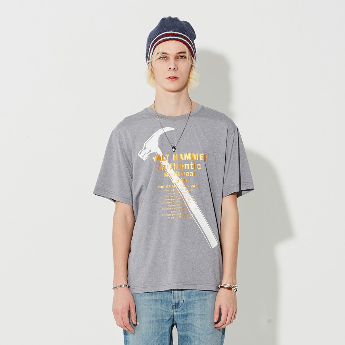 월트해머(WALT HAMMER) 클로해머 티셔츠 그레이1221TS120GR