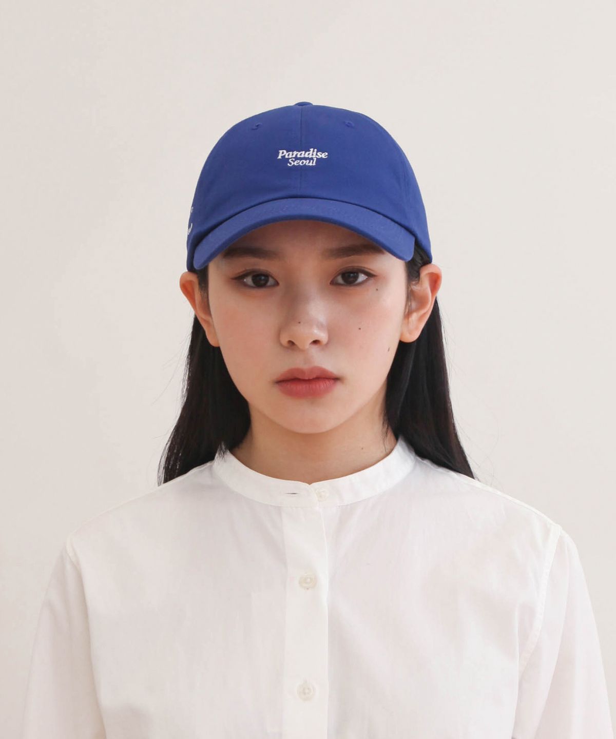 디포쉬(DEEPOCHE) 사이드 엠브로이드 커브캡-파세오 블루