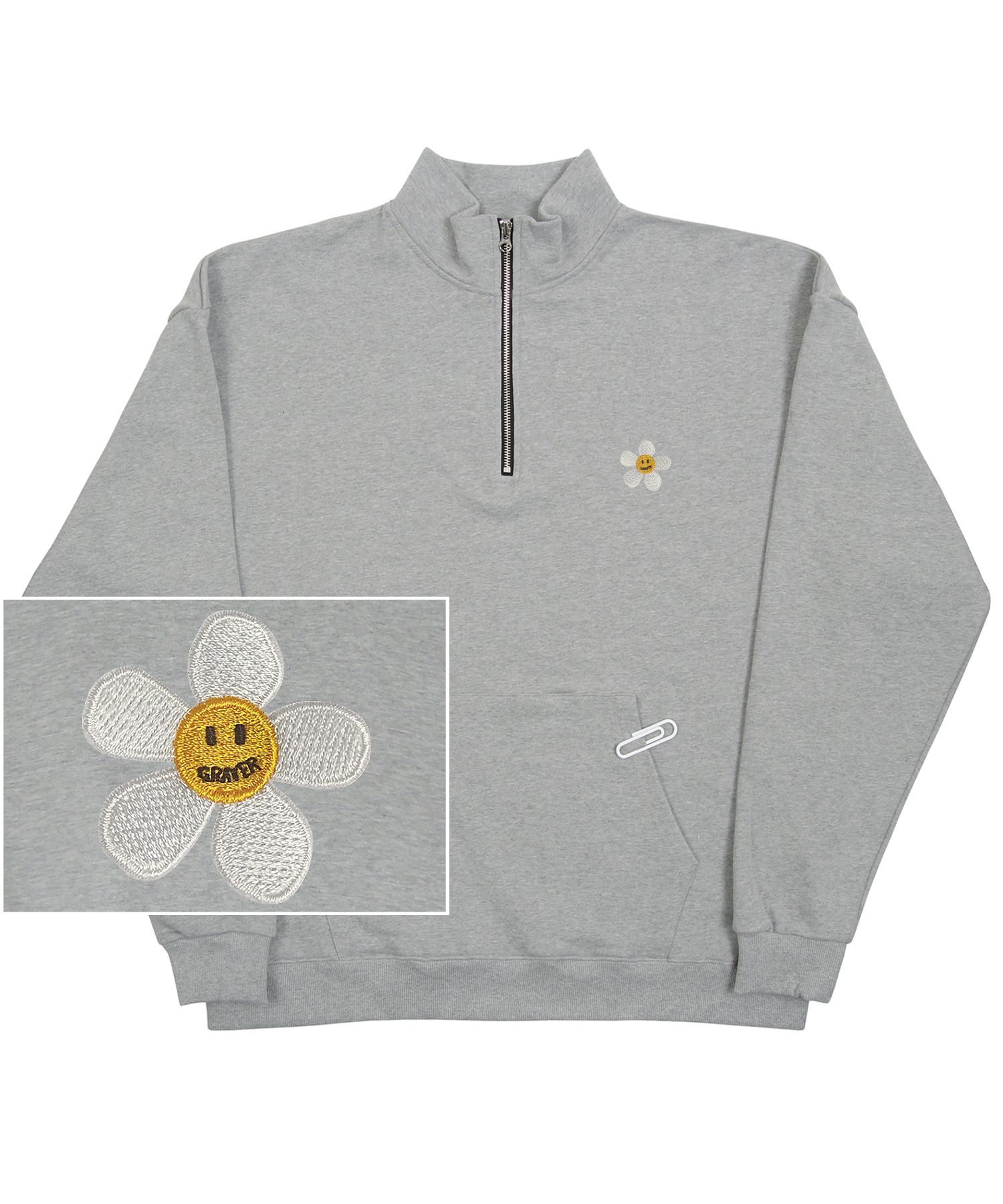 [GRAVER]★STREET RAINBOW FLOWER EMBROIDERY HALF ZIP UP Designer fashion, Seoul-fully created | W Concept