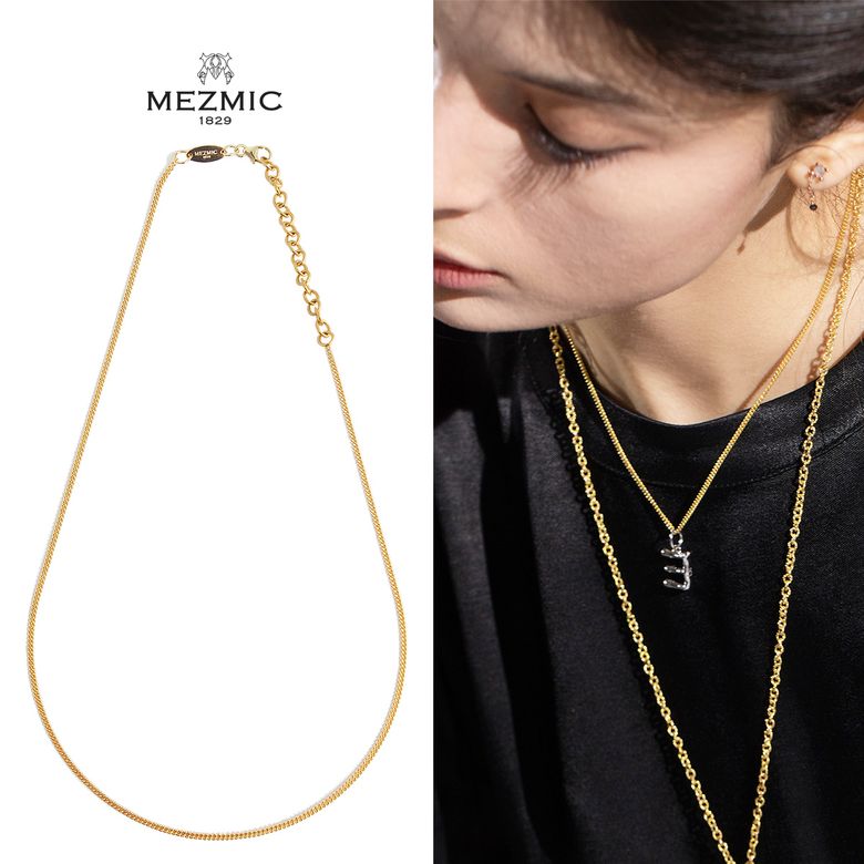 Curb 체인 18k 골드플레이티드 925 스털링 실버 목걸이 45cm