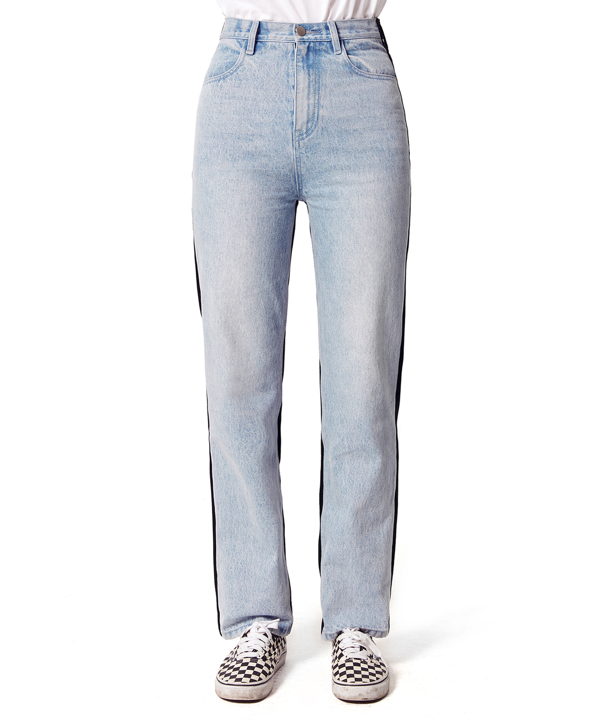 오아이오아이 컬렉션(OIOI COLLECTION) CONTRAST DENIM PANTS [LIGHT BLUE]