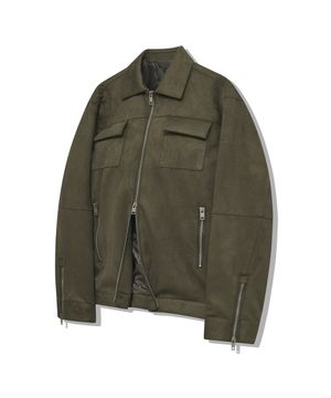 86-IRO072 크루얼티프리 솔리드 스탠다드 스웨이드 자켓 카키