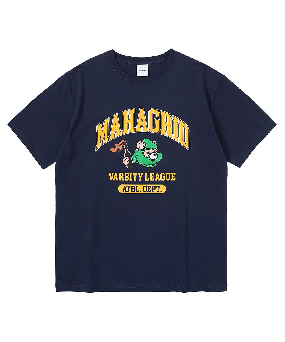 MUSINSA | MAHAGRID COBY VARSITY TEE NAVY(MG2BSMT535A)