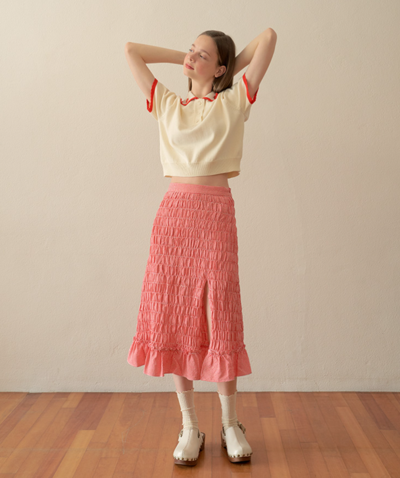 ☆人気☆【Margarin Fingers】☆smocking long skir.t☆スカート MUSINSA | MARGARIN FINGERS smocking long skirt