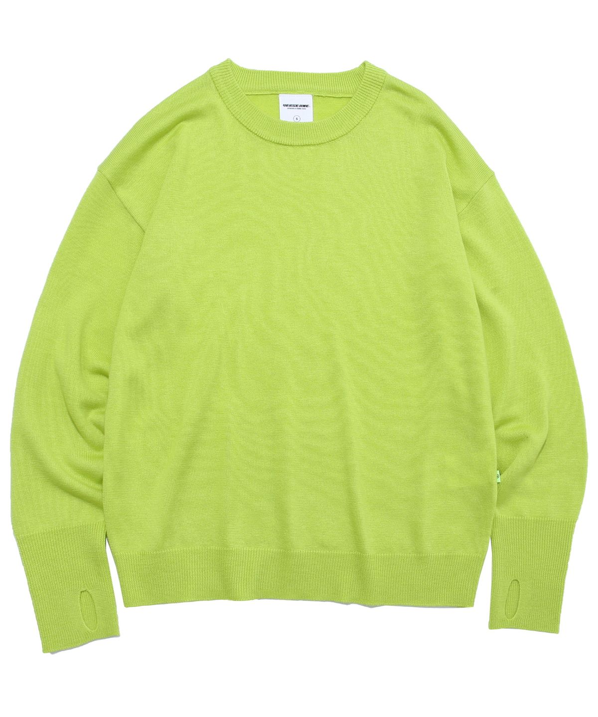 벌스원(VERSE ONE) MERINO WOOL BASIC KNIT SWEATER NEON GREEN