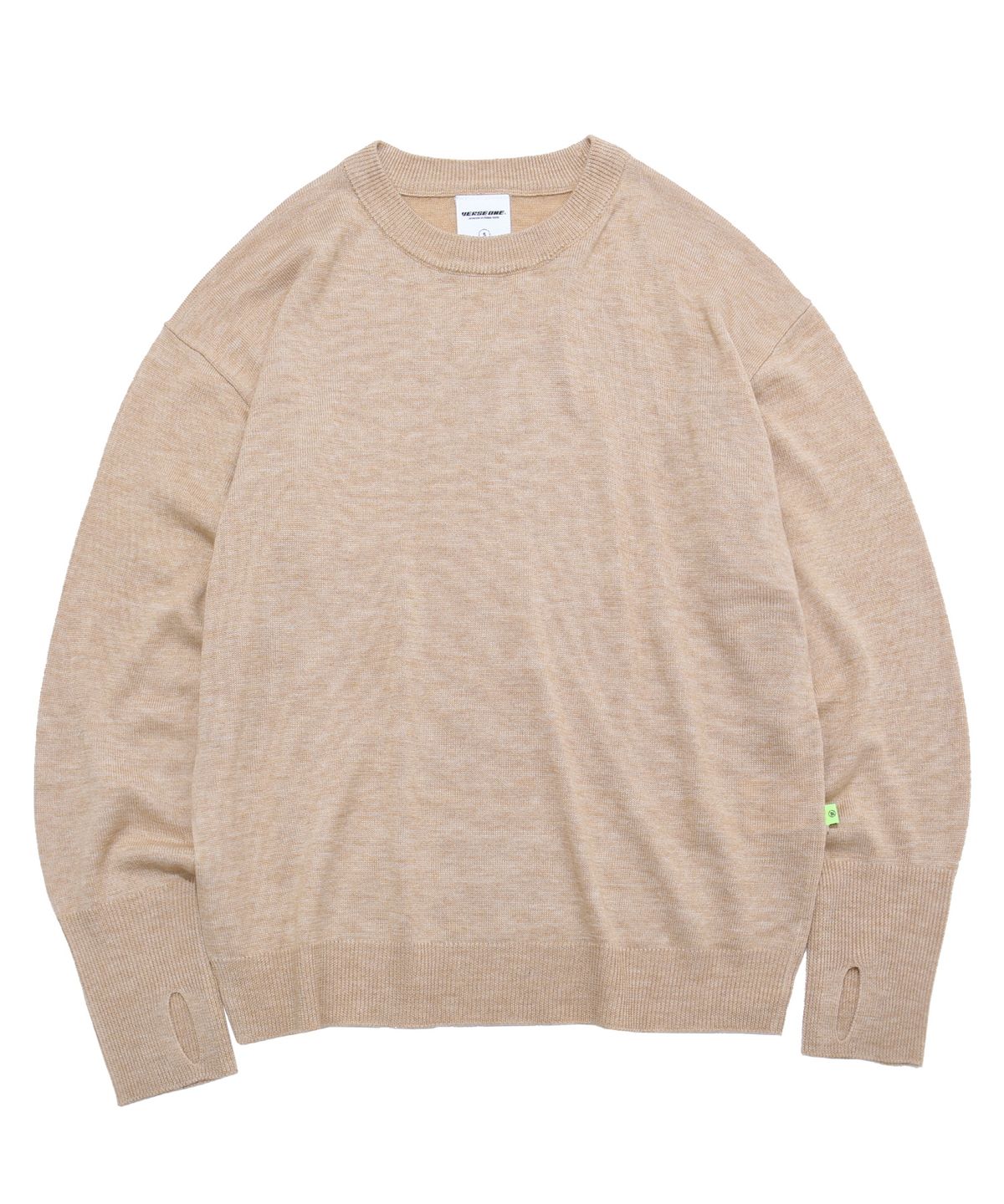 벌스원(VERSE ONE) MERINO WOOL BASIC KNIT SWEATER BEIGE