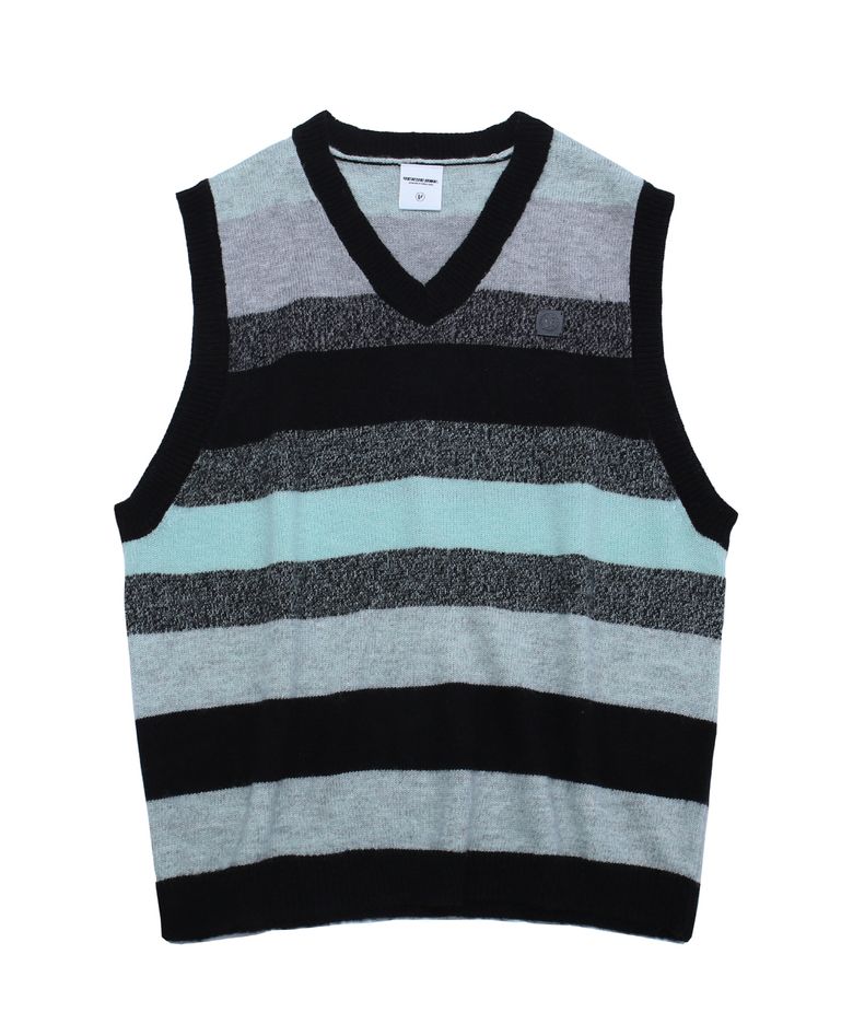 ALPACA GRADIENT KNIT VEST MIXED COLOR