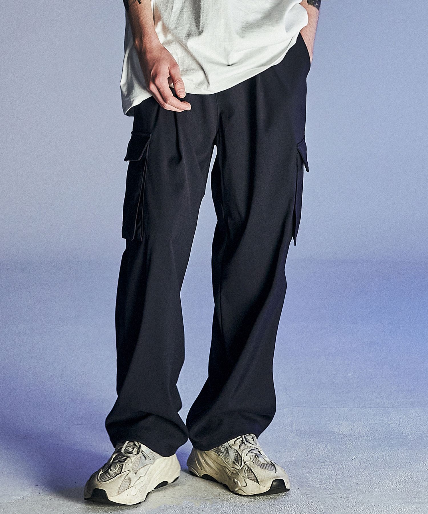 デニム・ジーパン NOT4NERD Wide String Cargo Slacks Pants Navy PT024NY MUSINSA | NOT4NERD Wide String Cargo Slacks Pants - Navy