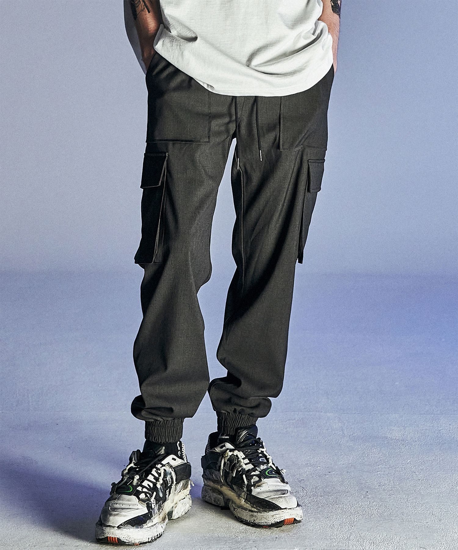 デニム・ジーパン NOT4NERD Cargo Jogger Slacks Pants Charcoal PT021CH MUSINSA | NOT4NERD Cargo Jogger Slacks Pants - Charcoal
