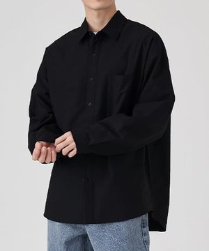오버핏 옥스퍼드 셔츠 (BLACK)