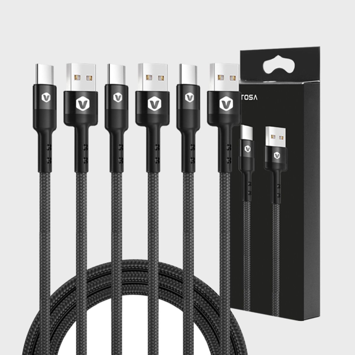 벤토사(VENTOSA) [3PACK] C타입 고속 충전 데이터 전송 케이블 CCB3P