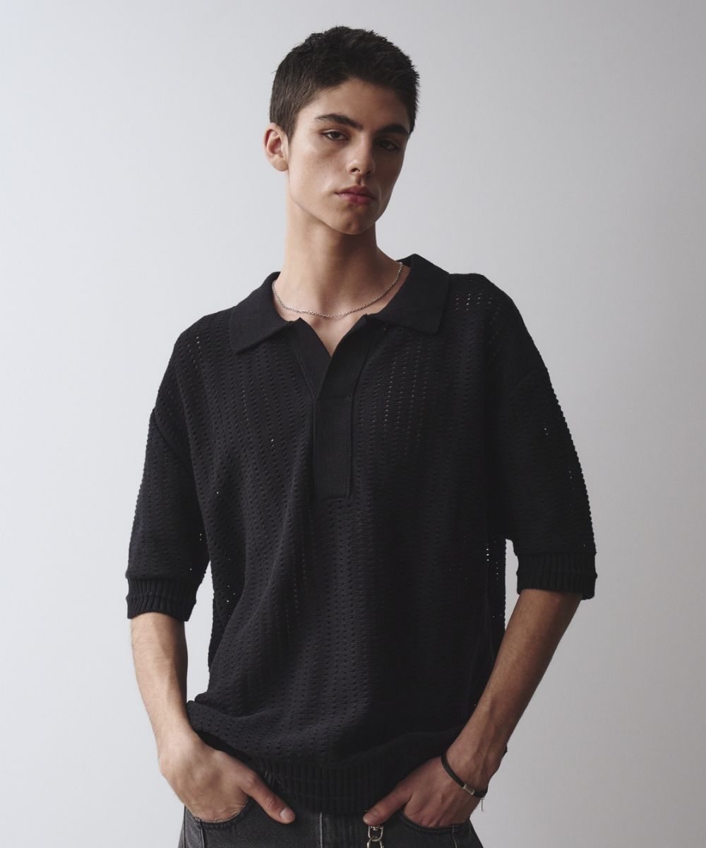 【MAISON MINED】24SS★ UNIFORM HALF T MUSINSA | MAISON MINED UNIFORM HALF T BLACK