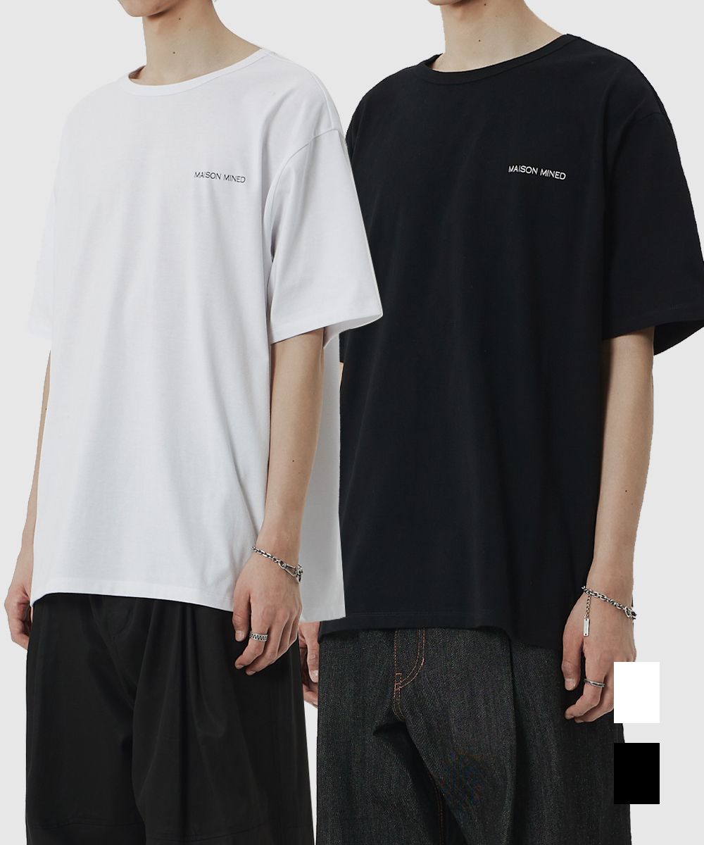 【MAISON MINED】21SS★ SPINY LEAVE LOGO HALF SLEEVE MUSINSA | MAISON MINED SMALL LOGO HALF SLEEVE BLACK