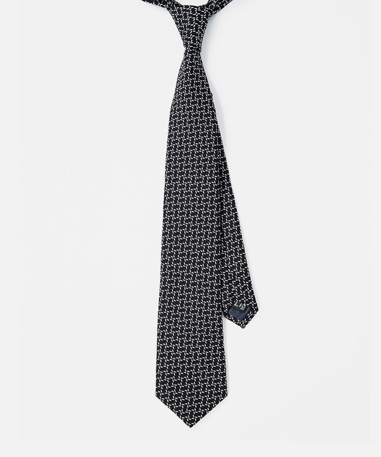 Pattern Silk Tie_Black