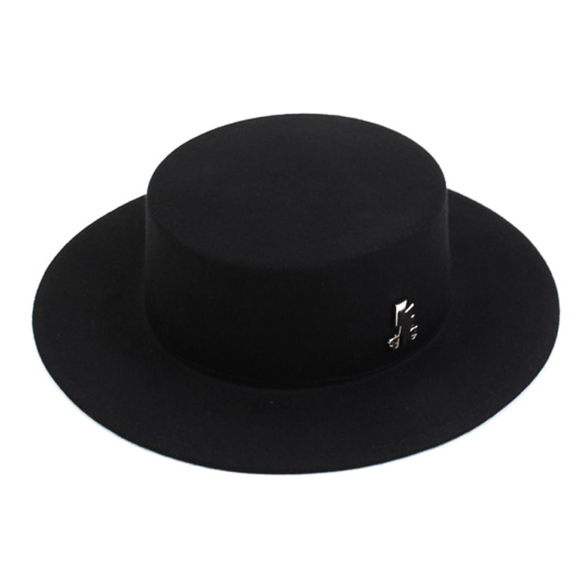 유니버셜 케미스트리(UNIVERSAL CHEMISTRY) Silver Thunder Flat Wool Black Fedora 울페도라