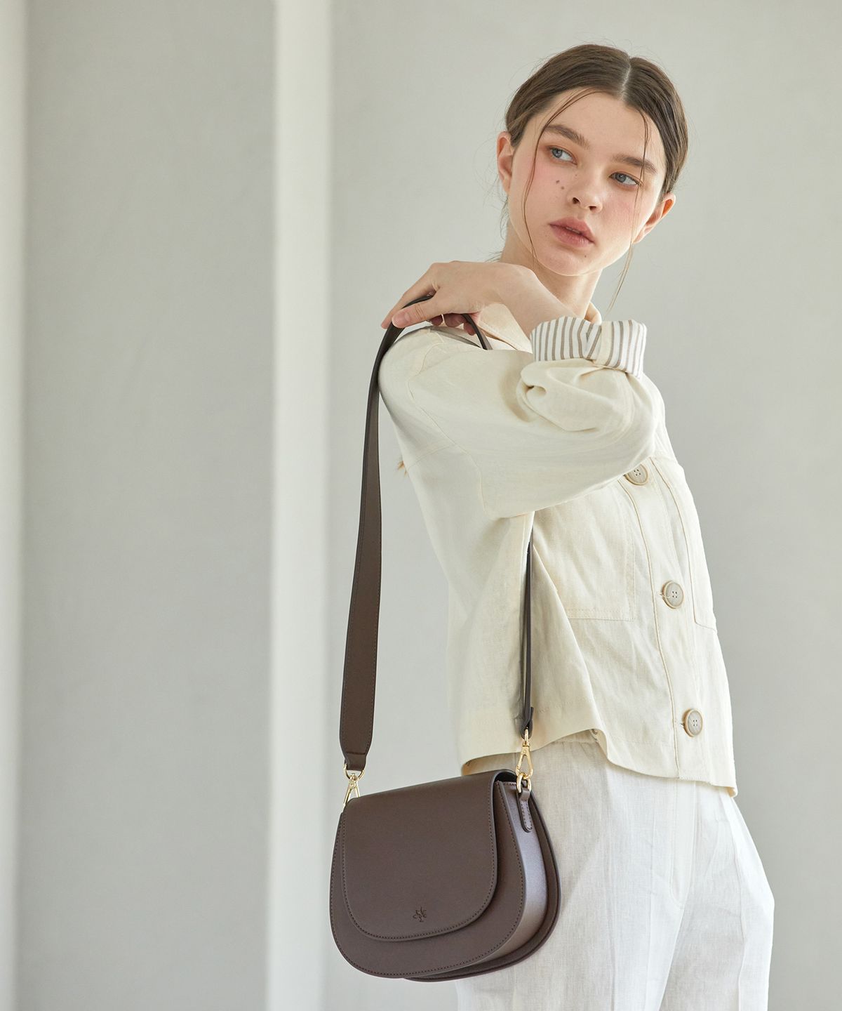 몽삭(MONSAC) 레디 와이드스트랩 + 크로스백 다크브라운 JP14-5050-DB