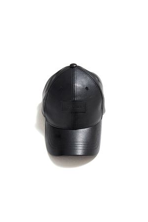 ACOMMA 가죽 패치 레더 볼캡