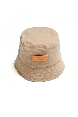 베이직 가죽 패치 버킷햇(베이지)