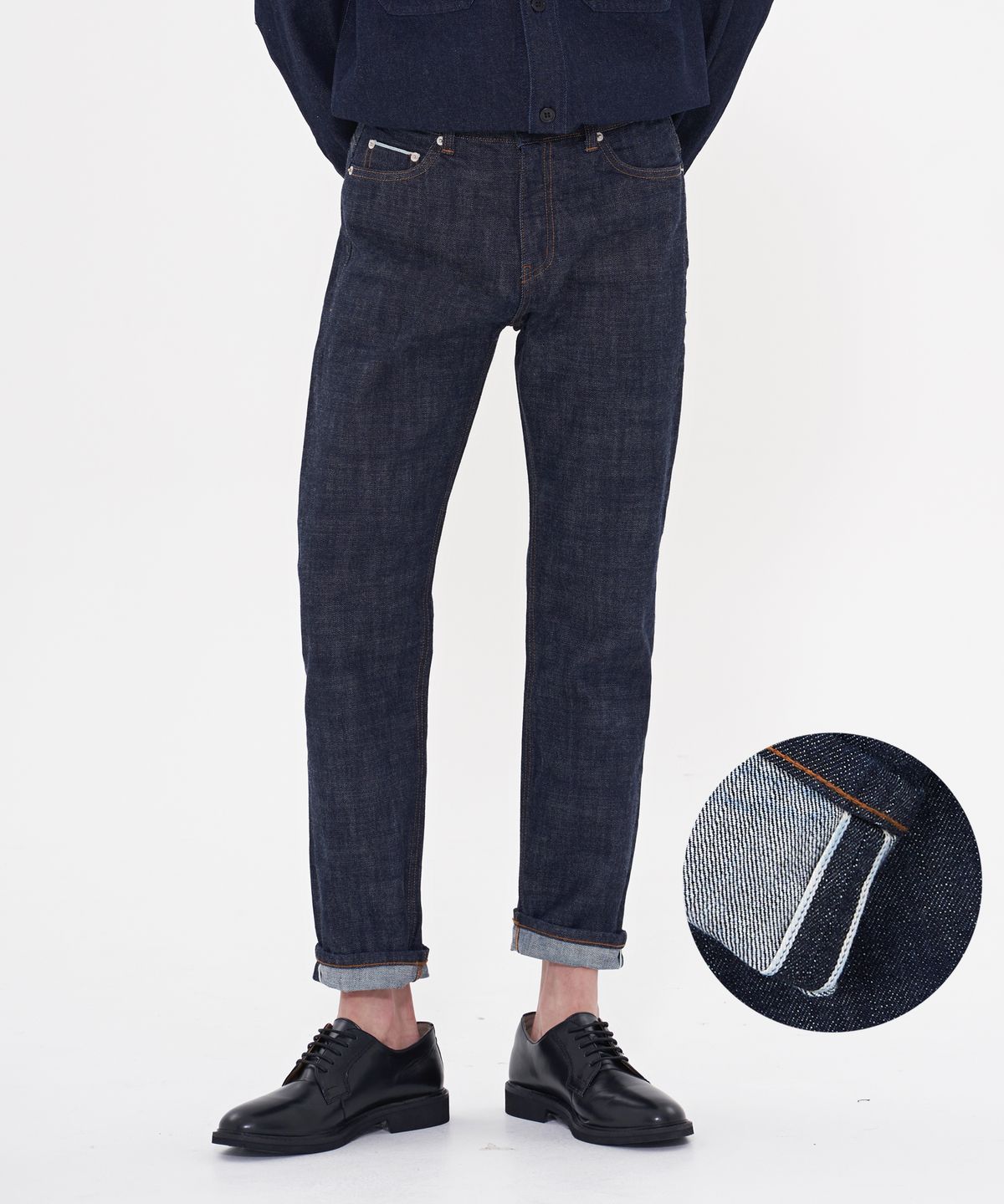 덴메이드(DENMADE) DEN0831 mid-indigo selvedge[straight crop fit]