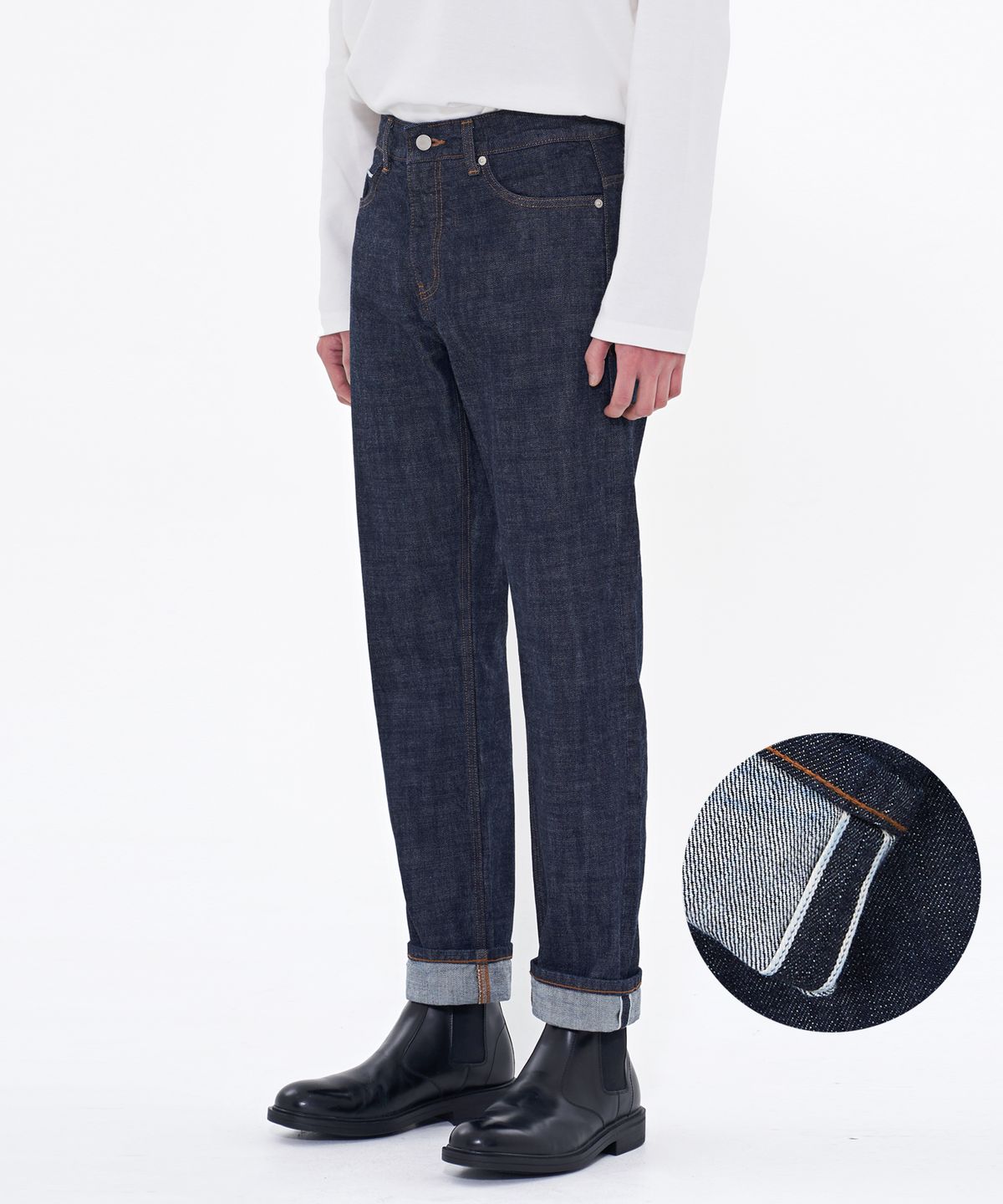 덴메이드(DENMADE) DEN0841 mid-indigo selvedge[straight long fit]