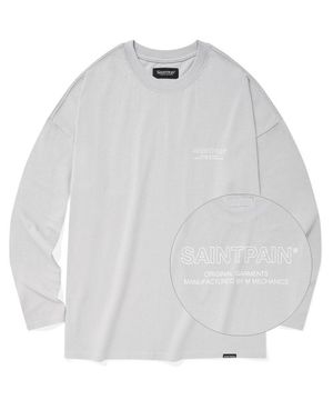 SP 오버핏 아웃라인 로고 롱 슬리브-그레이
