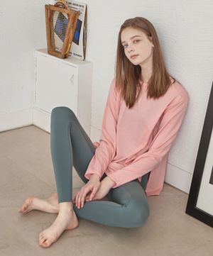 여성 요가복 DEVI-T0053-핑크 필라테스 데일리웨어 긴팔티 티셔츠