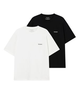 [2PACK] 쿨 코튼 티셔츠 Black+White