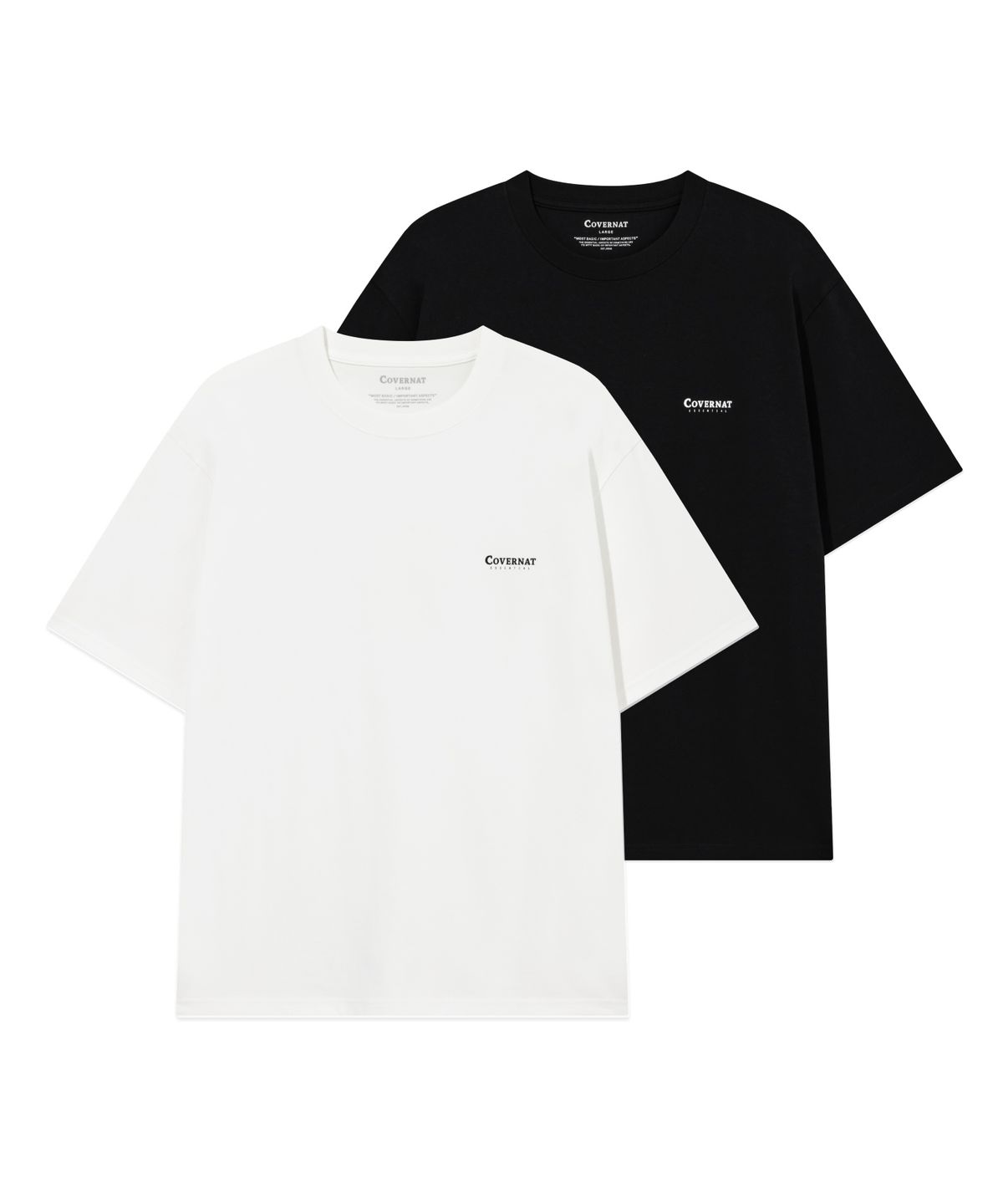 커버낫(COVERNAT) [2PACK] 쿨 코튼 티셔츠 Black+White