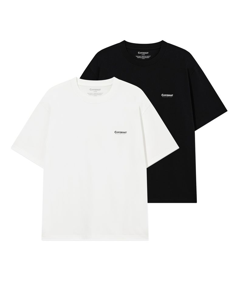 [2PACK] 쿨 코튼 티셔츠 Black+White