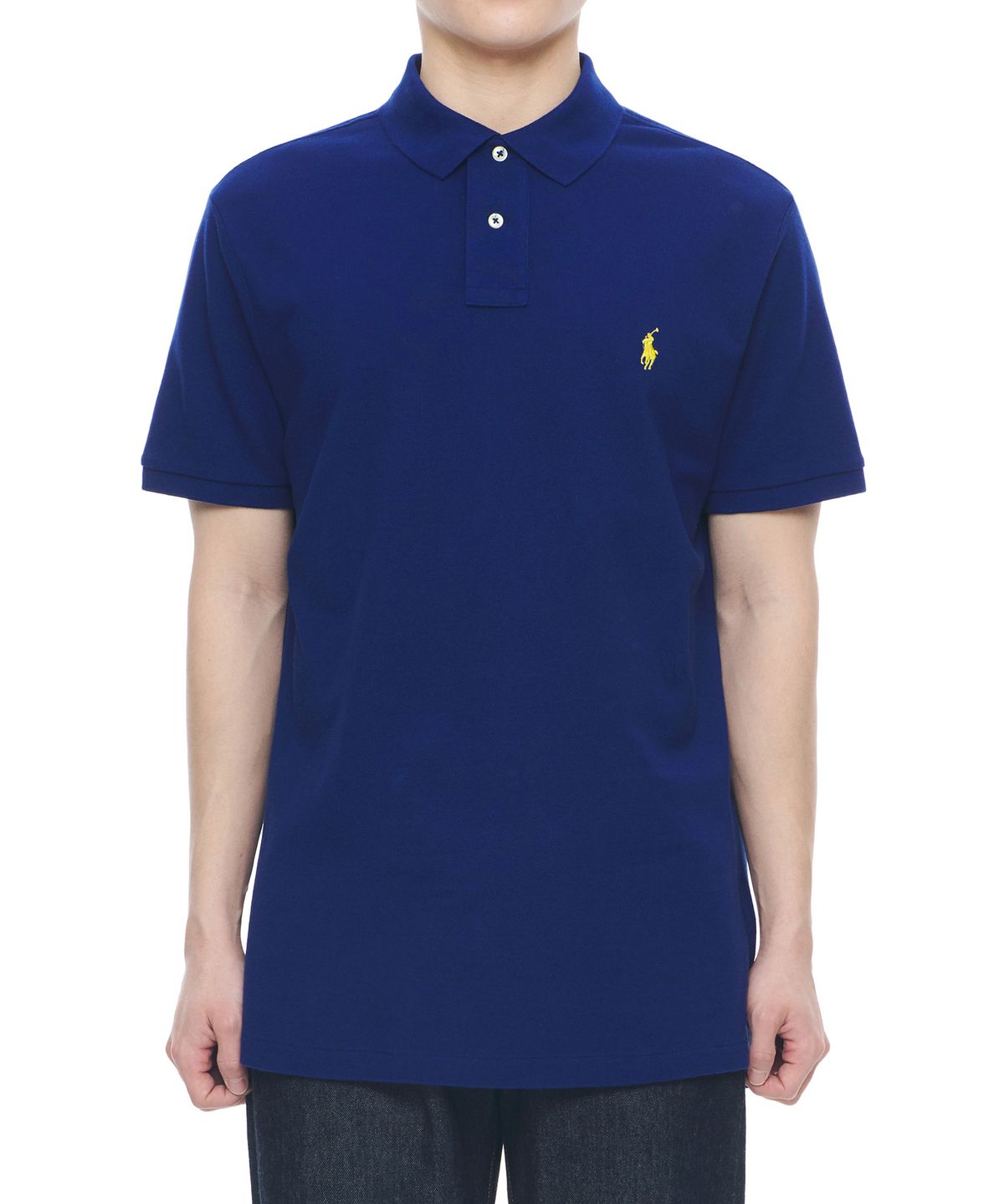 폴로 랄프 로렌(POLO RALPH LAUREN) 커스텀 슬림핏 메시 폴로 셔츠 - 블루