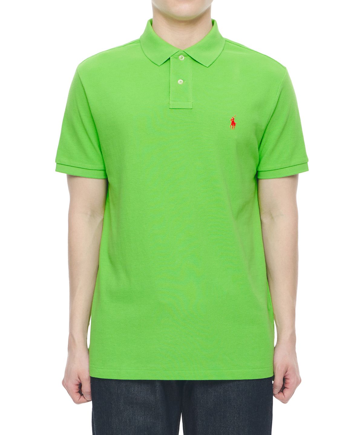 폴로 랄프 로렌(POLO RALPH LAUREN) 커스텀 슬림핏 메시 폴로 셔츠 - 그린