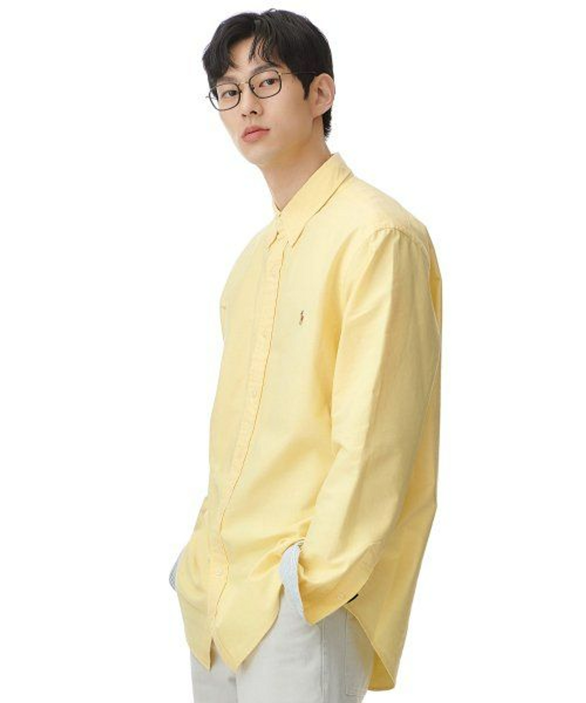 폴로 랄프 로렌(POLO RALPH LAUREN) 커스텀핏 옥스포드 셔츠 - 옐로우