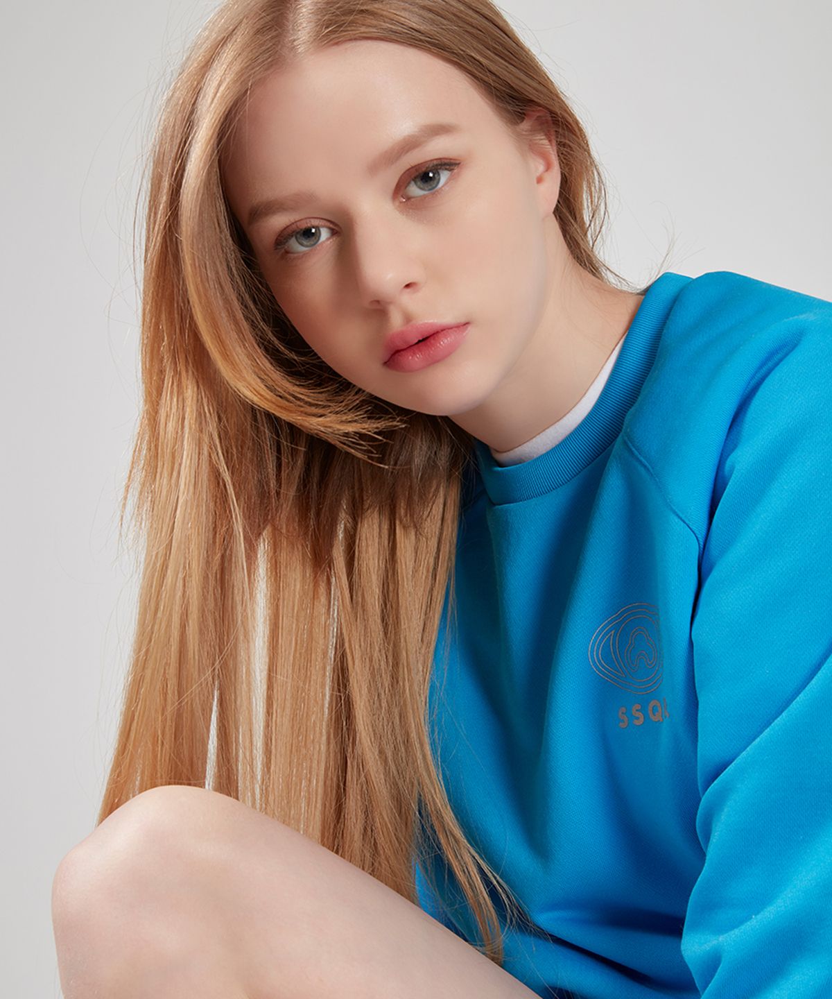 에스에스큐알(SSQR) Women Neon Raglan Sweatshirt & Shorts Set RAGSET_BLUE