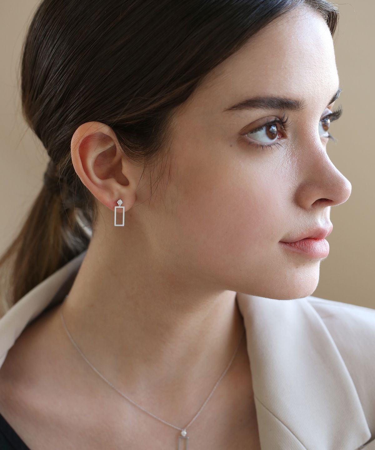 레이지던(LAZYDAWN) square cubic earring E027