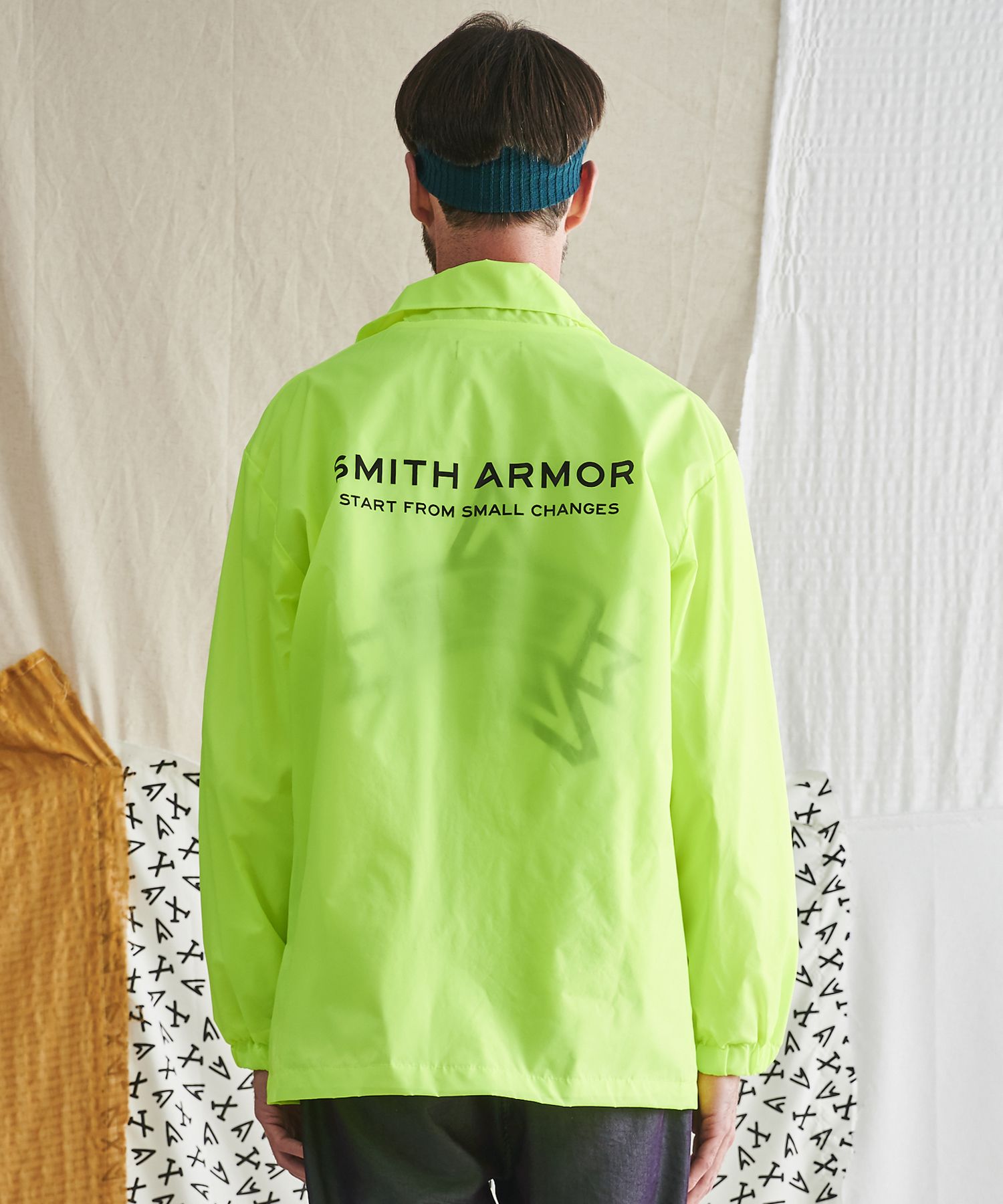 MUSINSA公式 | SMITHARMOR SA シースルー染めロゴコーチジャケット_