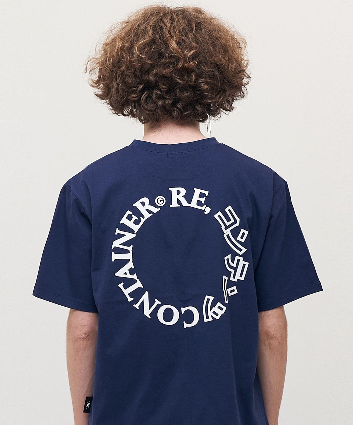 리플레이컨테이너(REPLAY CONTAINER) contents round logo t-shirts (navy)