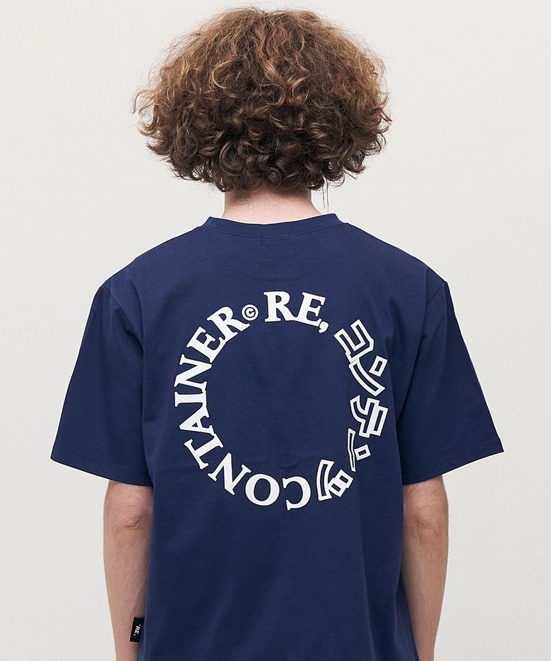 contents round logo t-shirts (navy)