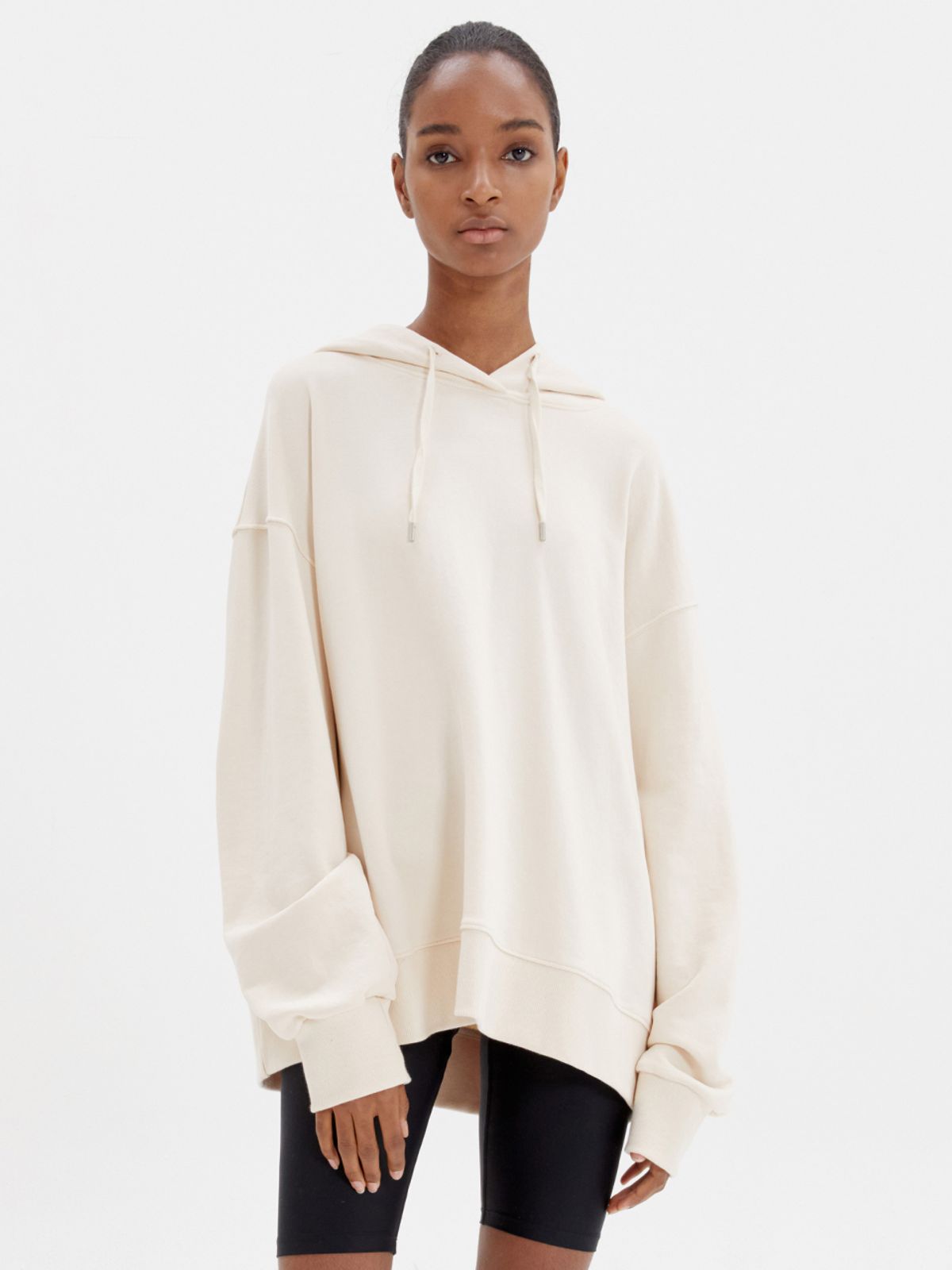 해브레스(HAVELESS) COTTON-JERSEY HOODED IVORY