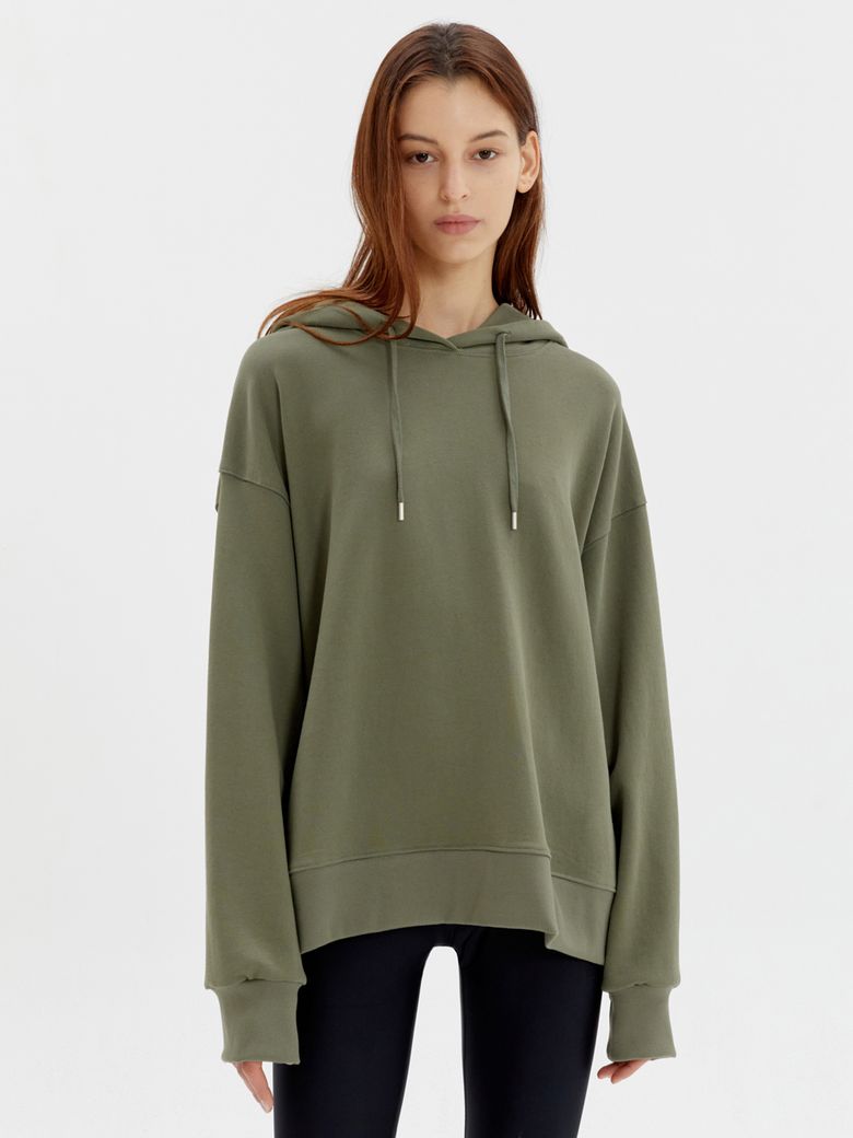 COTTON-JERSEY HOODED KHAKI