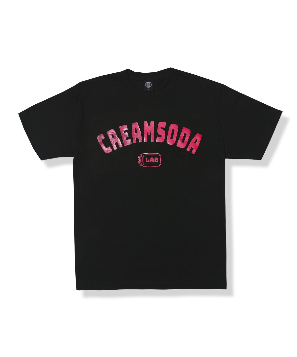 크림소다랩(CREAM SODA LAB) 오지 아크로고 반팔 티셔츠 블랙 핑크