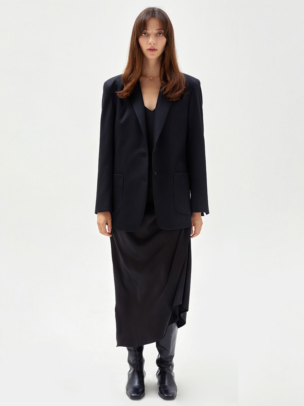 해브레스(HAVELESS) SUMMER WOOL BLAZER BLACK