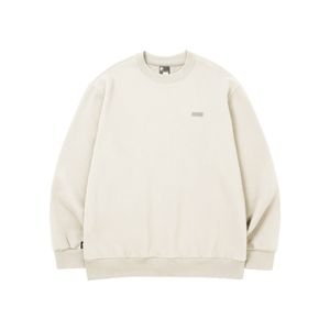 베이직 스몰 로고 맨투맨 - 라이트 베이지