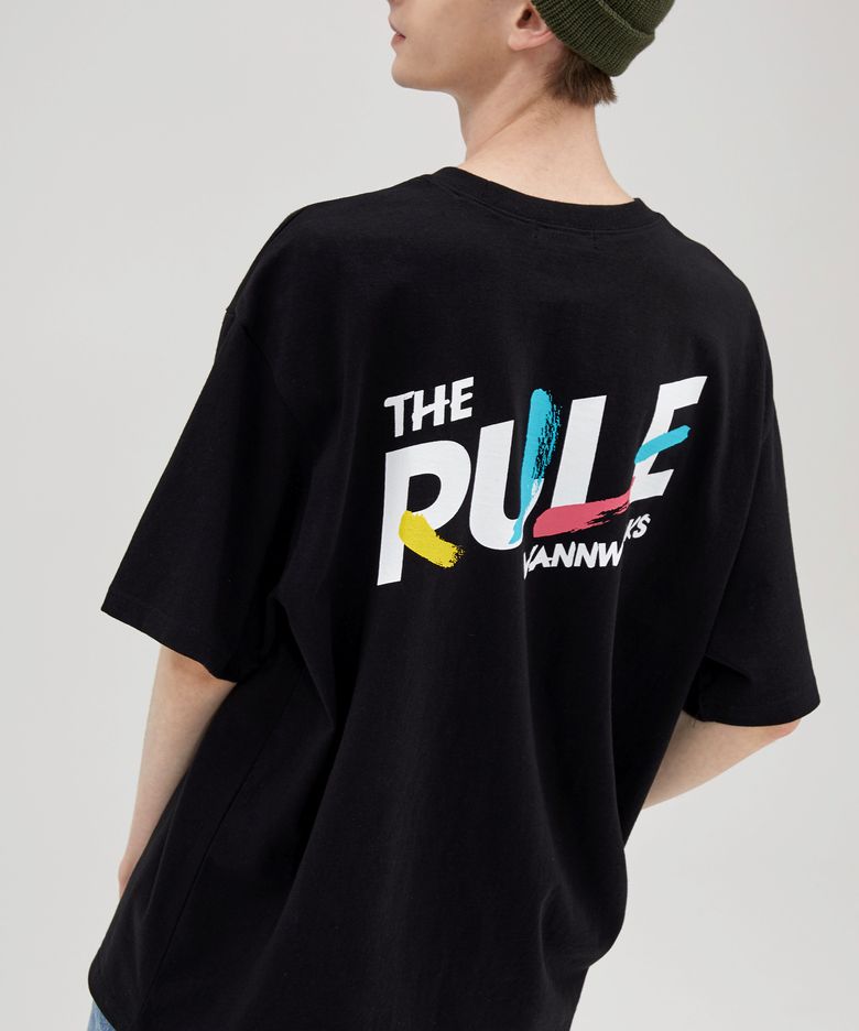 The Rule 오버핏 반팔 티셔츠 (VNCTS205) 블랙