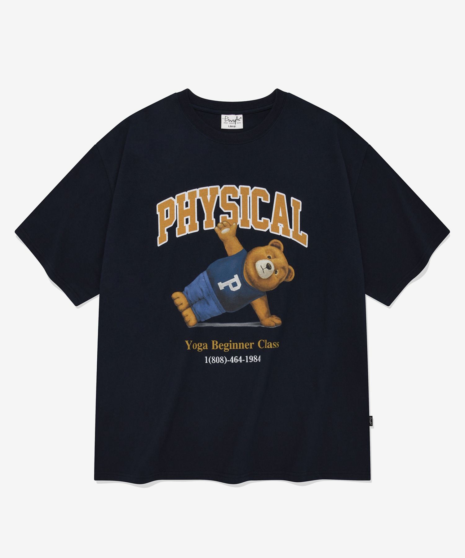 MUSINSA | PHYPS Yoga Bear Short Sleeve T-Shirt_Navy