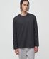 헤비웨이트 릴렉스드 크루 넥 긴소매 티셔츠 [다크 그레이]