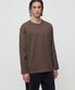 헤비웨이트 릴렉스드 크루 넥 긴소매 티셔츠 [브라운]